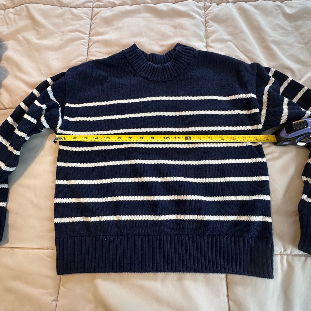 GAP Navy and White Striped Sweater